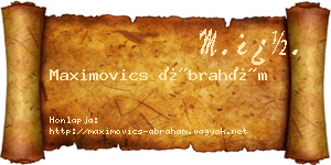 Maximovics Ábrahám névjegykártya
